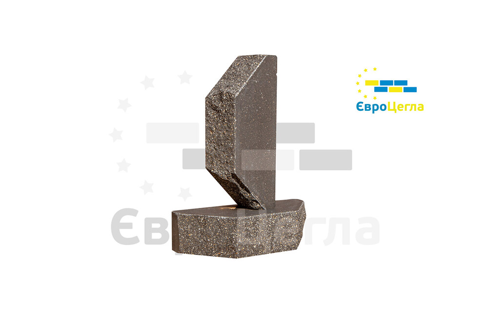 Облицювальна колота цегла Євроцегла графіт двокутовий, фото 2