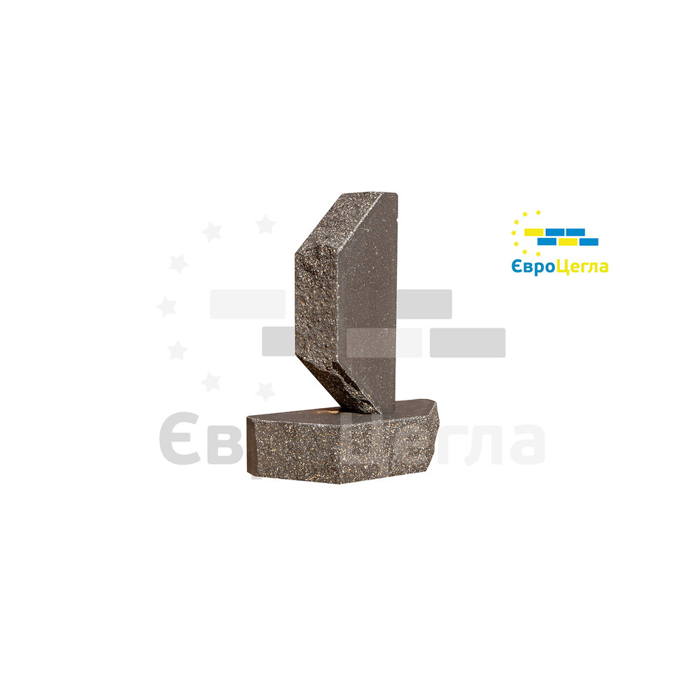 Облицювальна колота цегла Євроцегла графіт двокутовий, фото 2