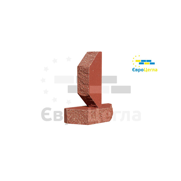 Облицювальна колота цегла Євроцегла червона двокутова, фото 1