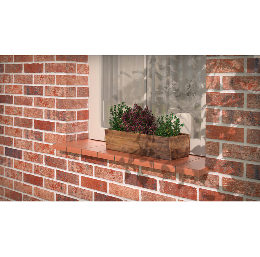 Підвіконня клінкерне King Klinker Титан (01) Червоний (довжина 160 мм), фото 2