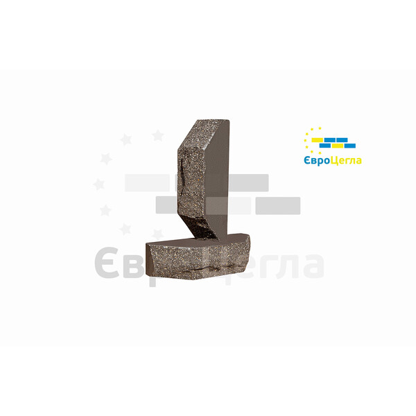 Облицовочный колотый кирпич Євроцегла черный двухугловой, фото 1