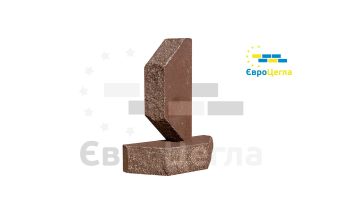 Облицовочный колотый кирпич Євроцегла шоколад двухугловой