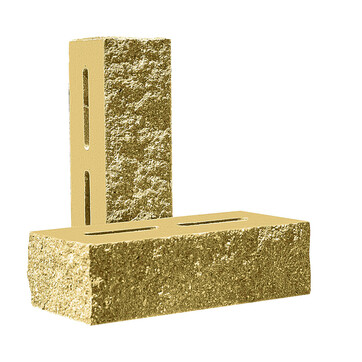 Облицювальна колота цегла тичкова Євроцегла жовта, фото 1