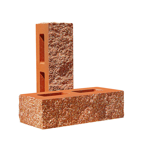 Облицювальна колота цегла тичкова Євроцегла морквяна, фото 1