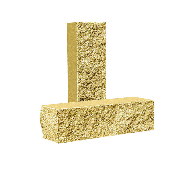 Облицювальна Євроцегла цегла вузька колота тичкова жовта, фото 1