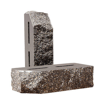 Облицювальна  цегла Євроцегл кутова колота тичкова графіт, фото 1