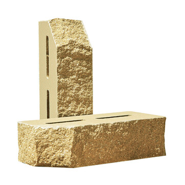 Облицювальна цегла Євроцегла кутова колота тичкова жовта, фото 1