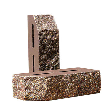 Облицювальна цегла Євроцегла кутова колота тичкова коричнева, фото 1