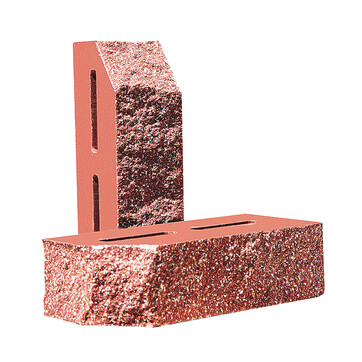 Облицювальна цегла Євроцегла кутова колота тичкова червона, фото 1