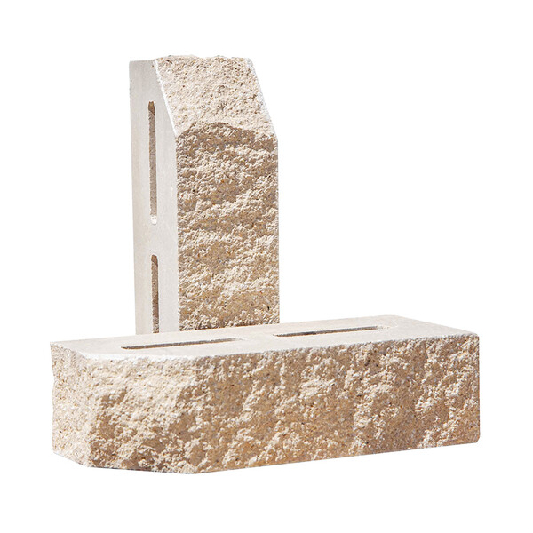 Облицювальна цегла Євроцегла кутова колота тичкова місячна, фото 1