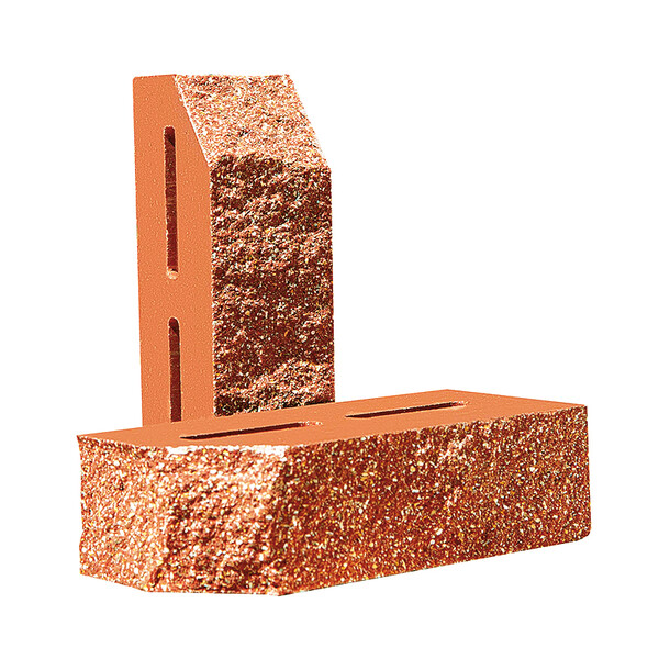 Облицювальна цегла Євроцегла кутова колота тичкова морквяна, фото 1